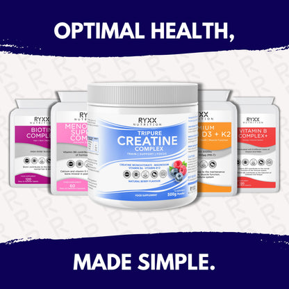 Tripure Creatine Complex | 5g Creatine Monohydrate with Magnesium, Vitamin B6 & B12