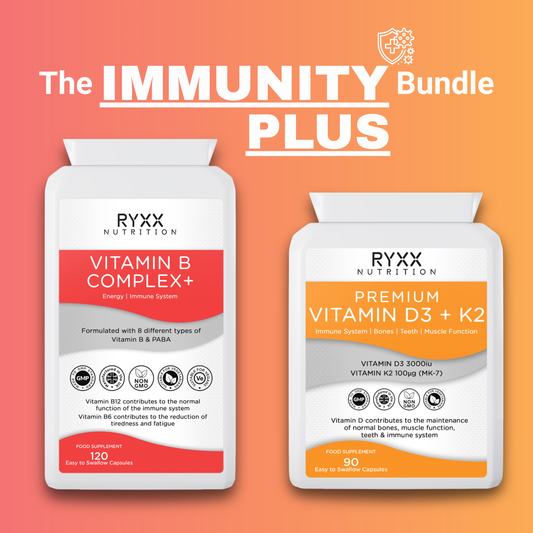 Immunity Plus Bundle - Vitamin B Complex & Premium Vitamin D3 & K2