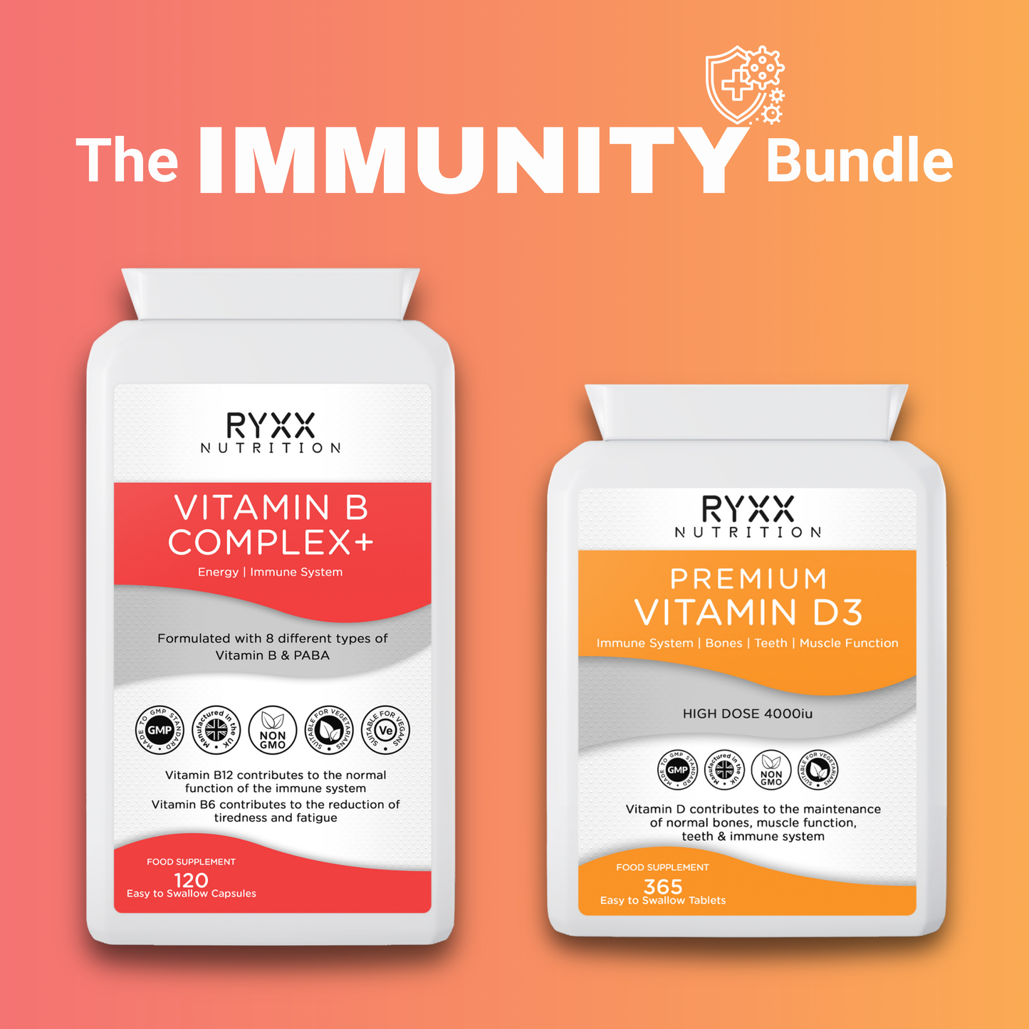 Immunity Bundle - Vitamin B Complex & Premium Vitamin D3