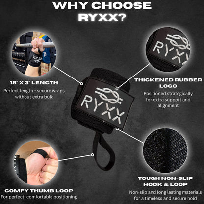Weightlifting Wrist Wraps - 24" Heavy-Duty - One Size Fits All