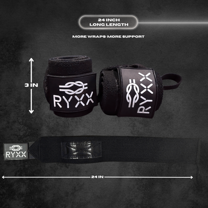 Weightlifting Wrist Wraps - 24" Heavy-Duty - One Size Fits All